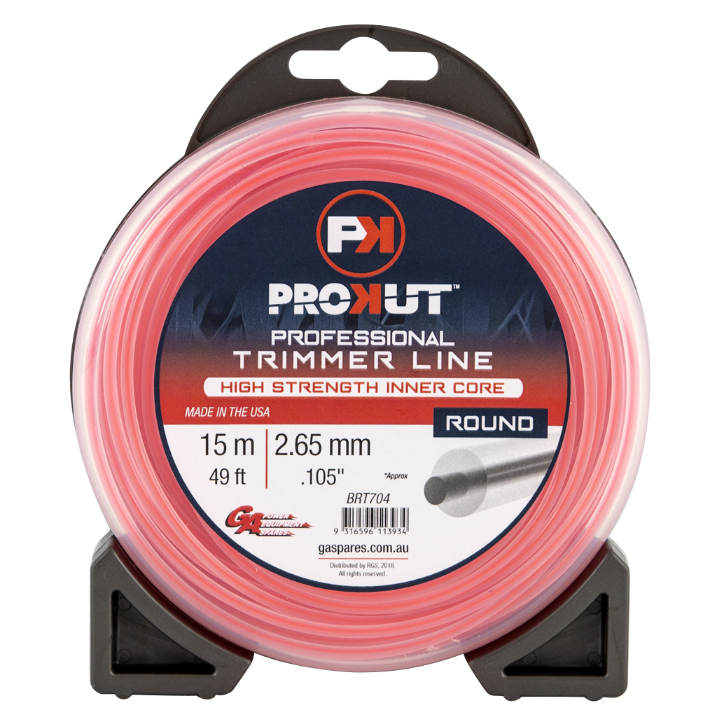 PROKUT TRIMMER LINE ROUND PINK .105 2.65MM 49' 15M TEARDROP
