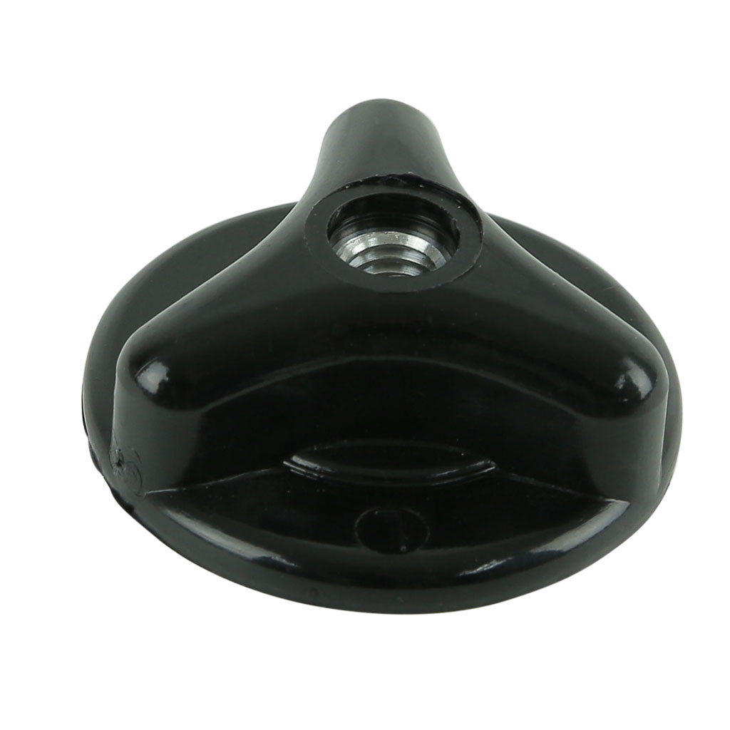 BLACK PLASTIC LEFT HAND THREADED MANUAL FEED NYLON HEAD KNOB