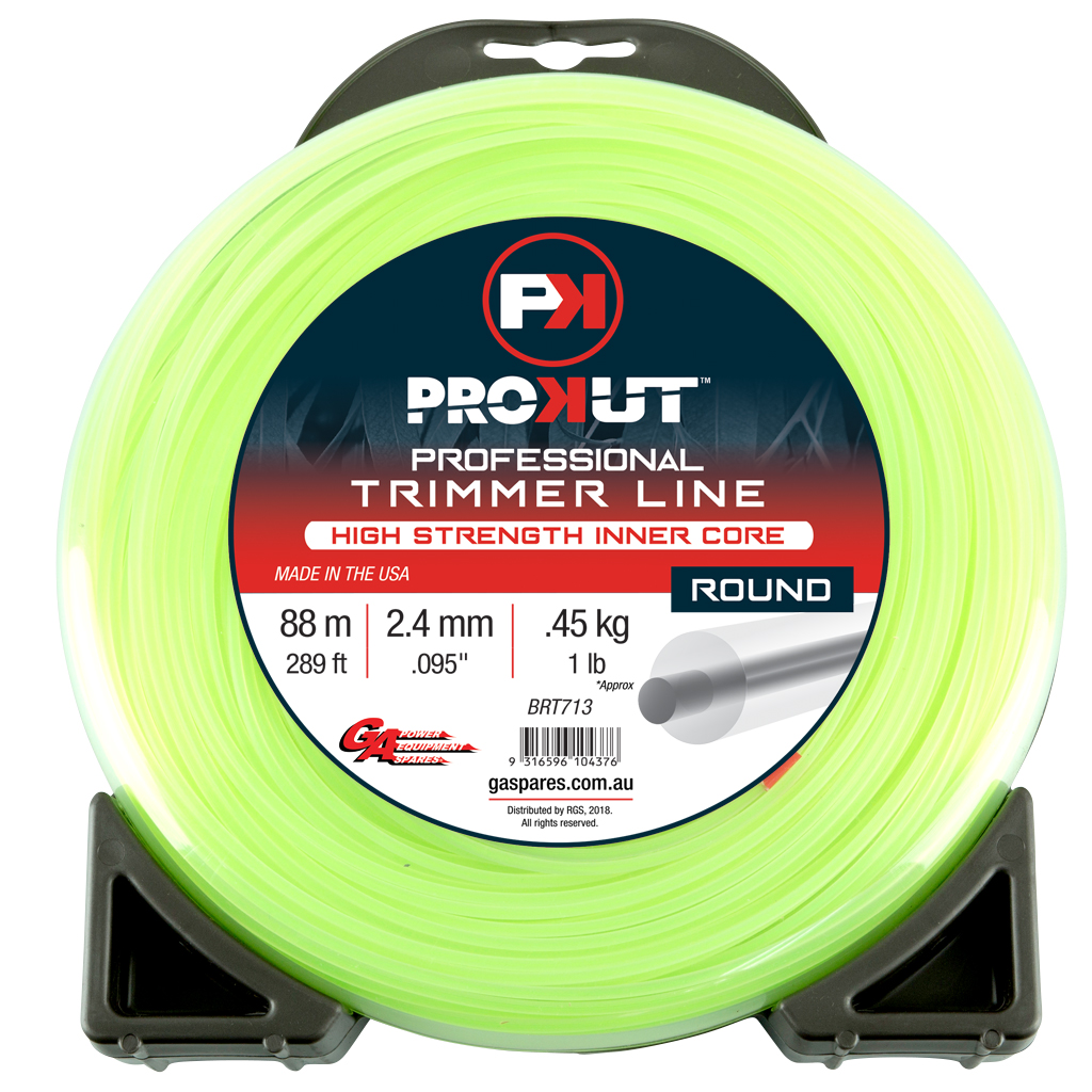 PROKUT TRIMMER LINE ROUND GREEN .095 2.4MM 1LB 88M DONUT