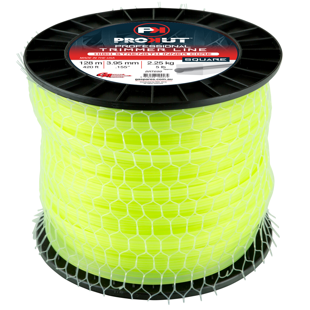 PROKUT TRIMMER LINE SQUARE YELLOW .155 3.95MM 5LB 128M SPOOL