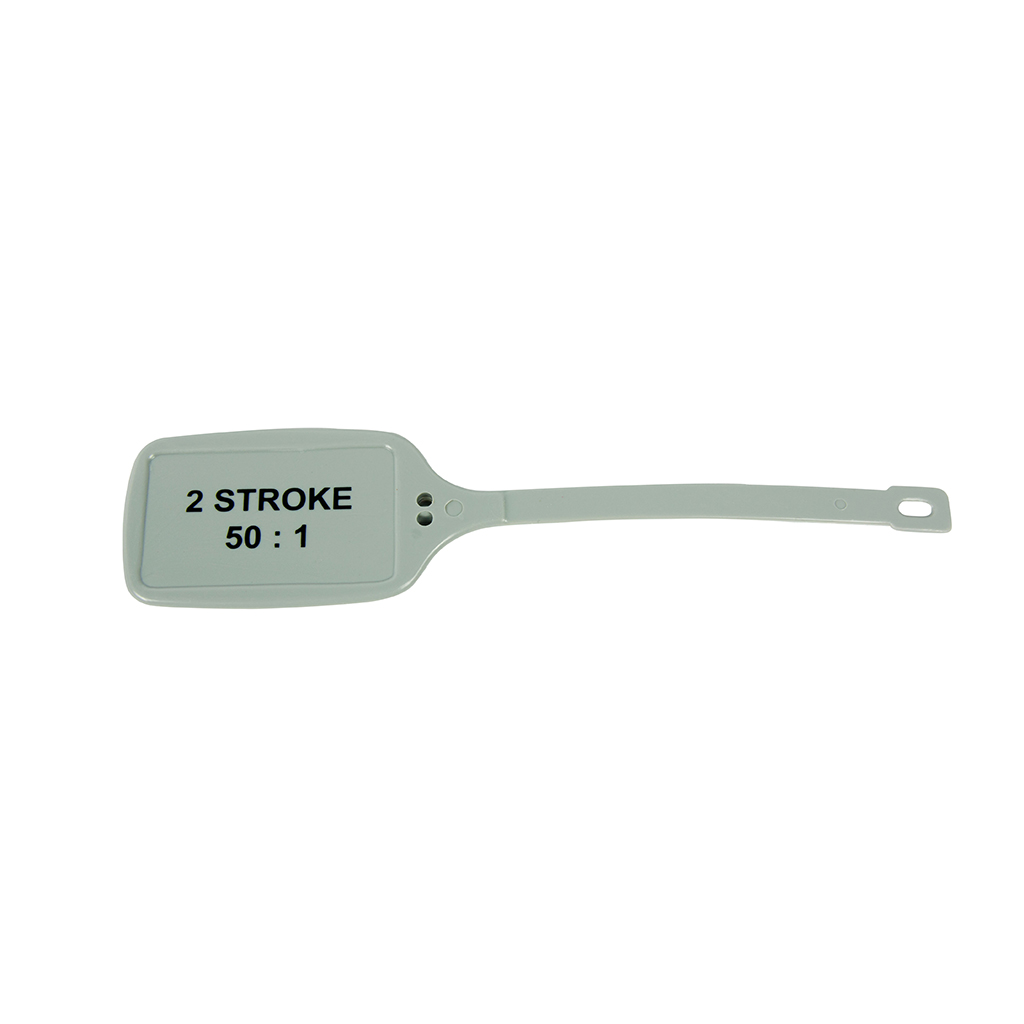 IDENTIFICATION & FUEL TAGS 2-STROKE 50:1 PLASTIC GREY (10 PACK)