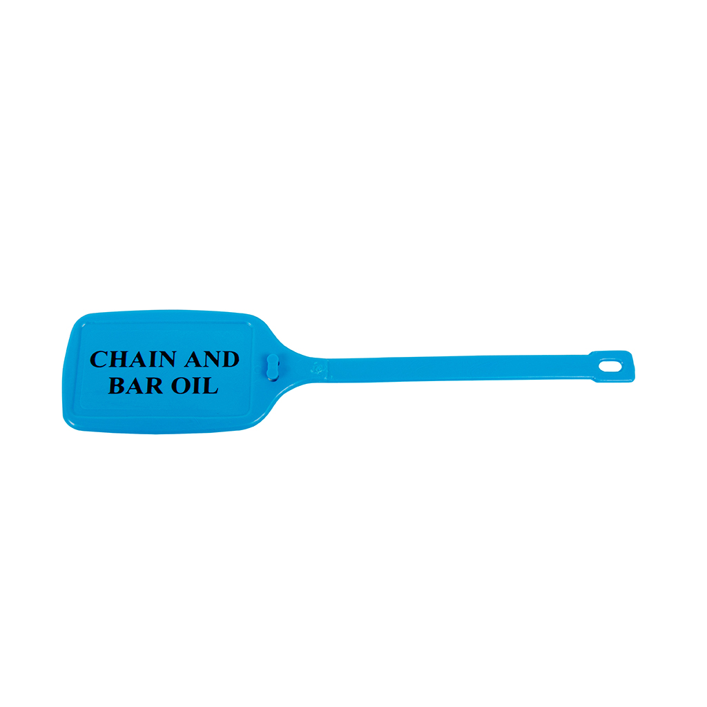 IDENTIFICATION & FUEL TAGS CHAIN & BAR OIL PLASTIC BLUE (10 PACK)