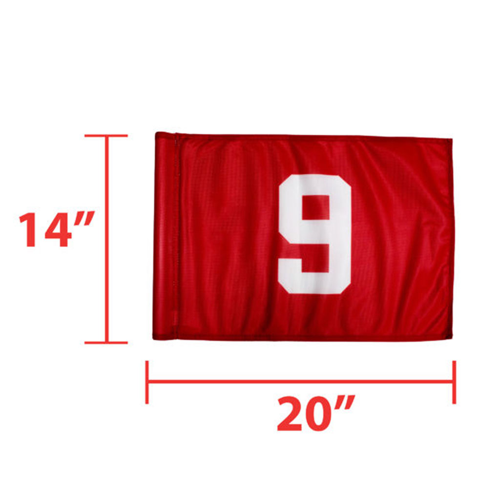 FLAGS - TUBE - WHITE W/RED NUMBERS 1-9 SET
