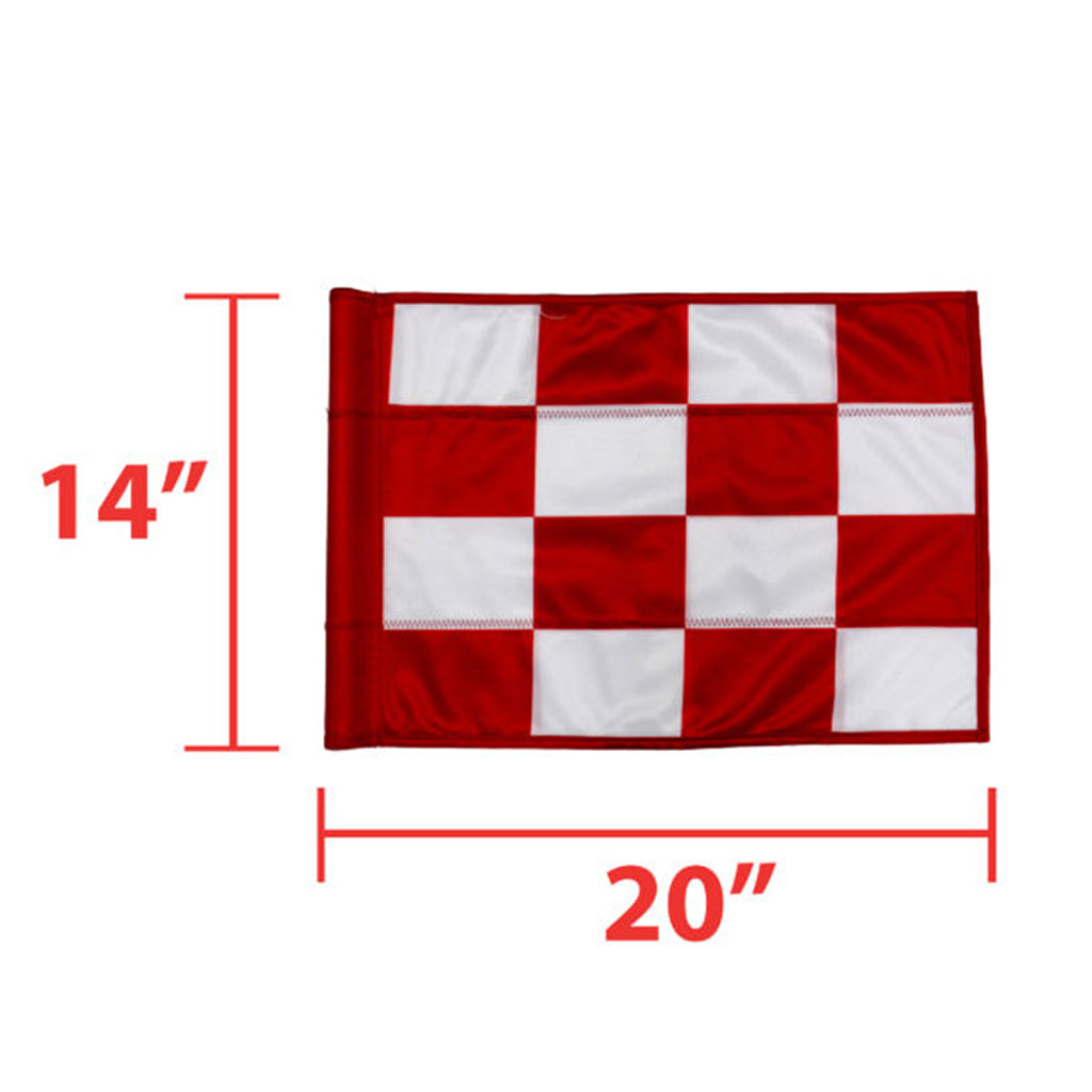 FLAGS - CHECKERED RED & WHITE TUBE STYLE
